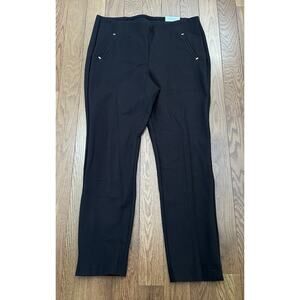 Chicos Pants Womens 14R‎ Brown So Slimming 360 Juliet Ankle Pull On - NEW